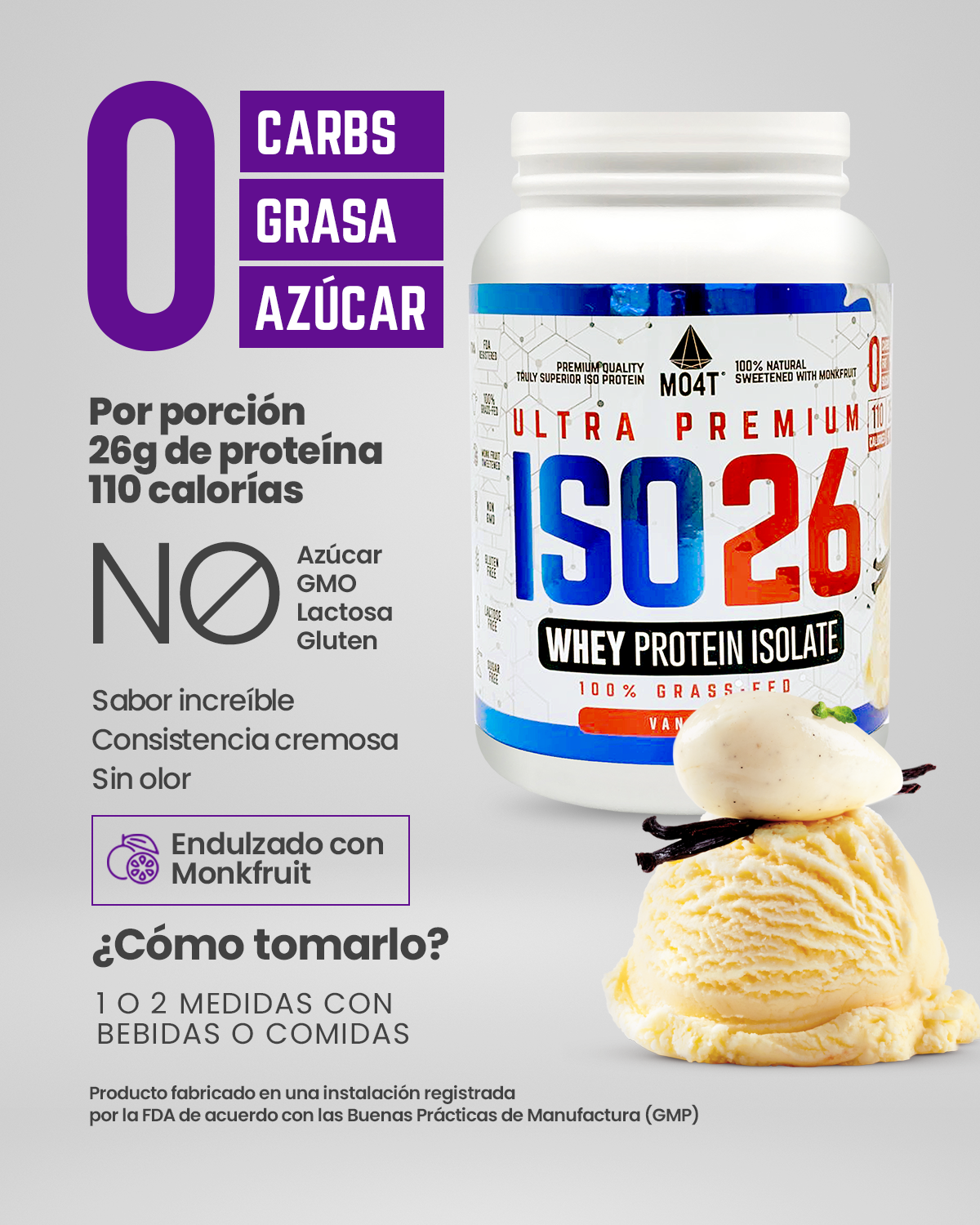PROTEÍNA ISO26 DE VAINILLA (1.6 libras)