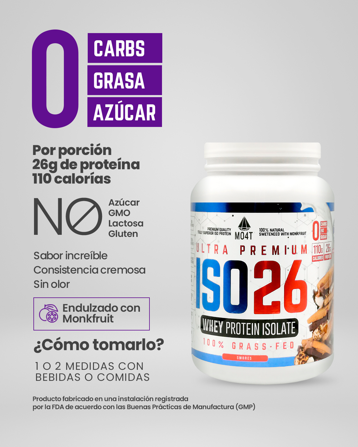 PROTEINA ISO26 DE SMORES (1.6 libras)