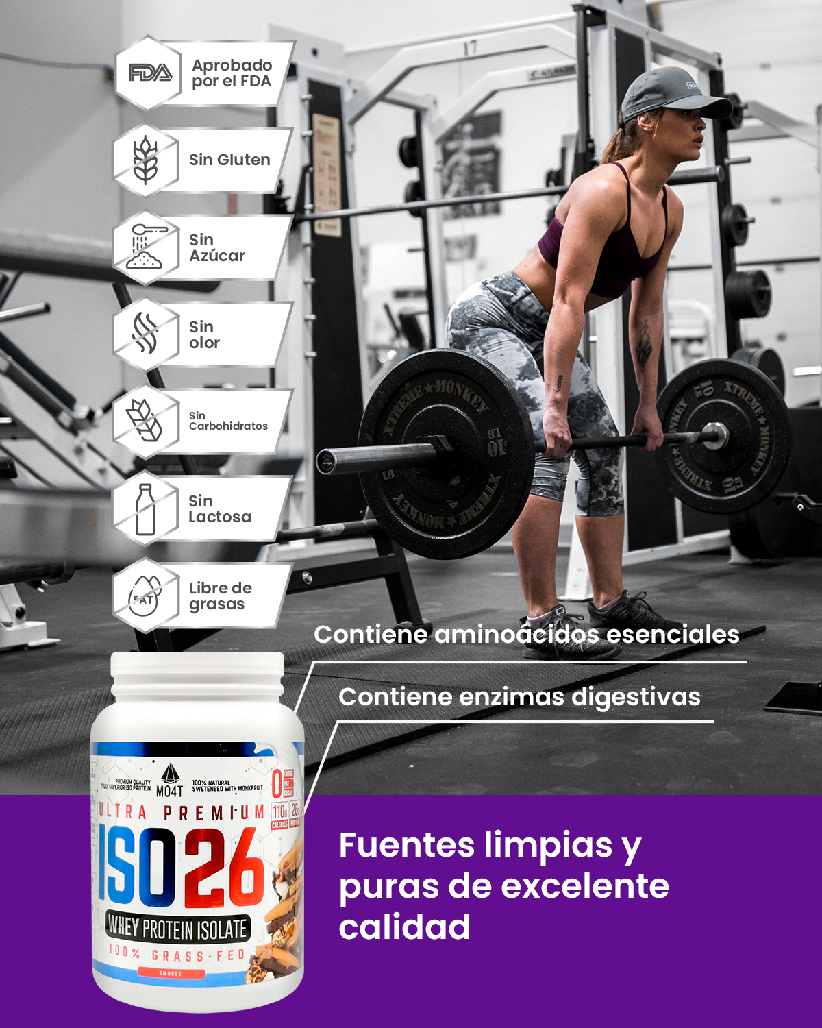 PROTEINA ISO26 DE SMORES (1.6 libras)